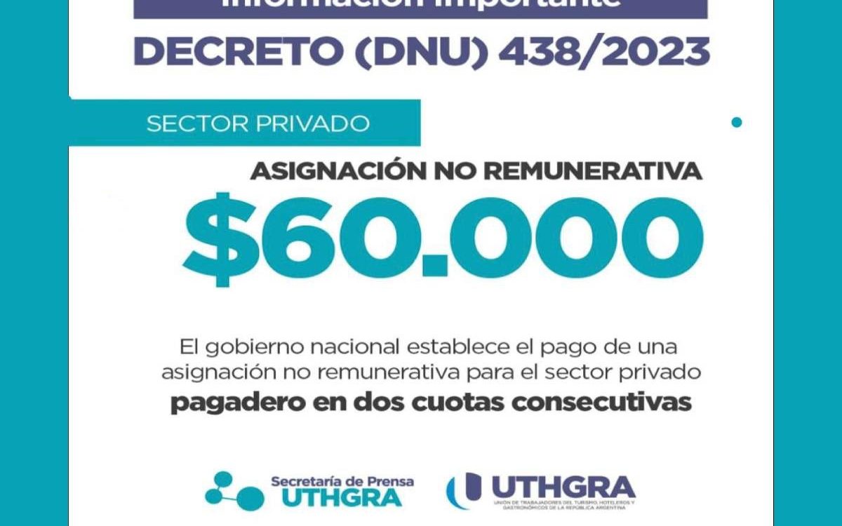 Asignación No Remunerativa – Decreto 438/2023